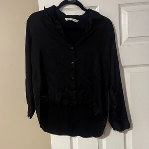 Zara Black Button-Down Women's Shirt